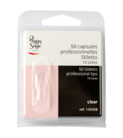 50 capsulas  Profissionais Stiletto clear - Ref. 142428