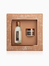 Coffret de Corpo, Gel de banho e Creme rico com Óleo de Argan e Ácido Hialurónico.